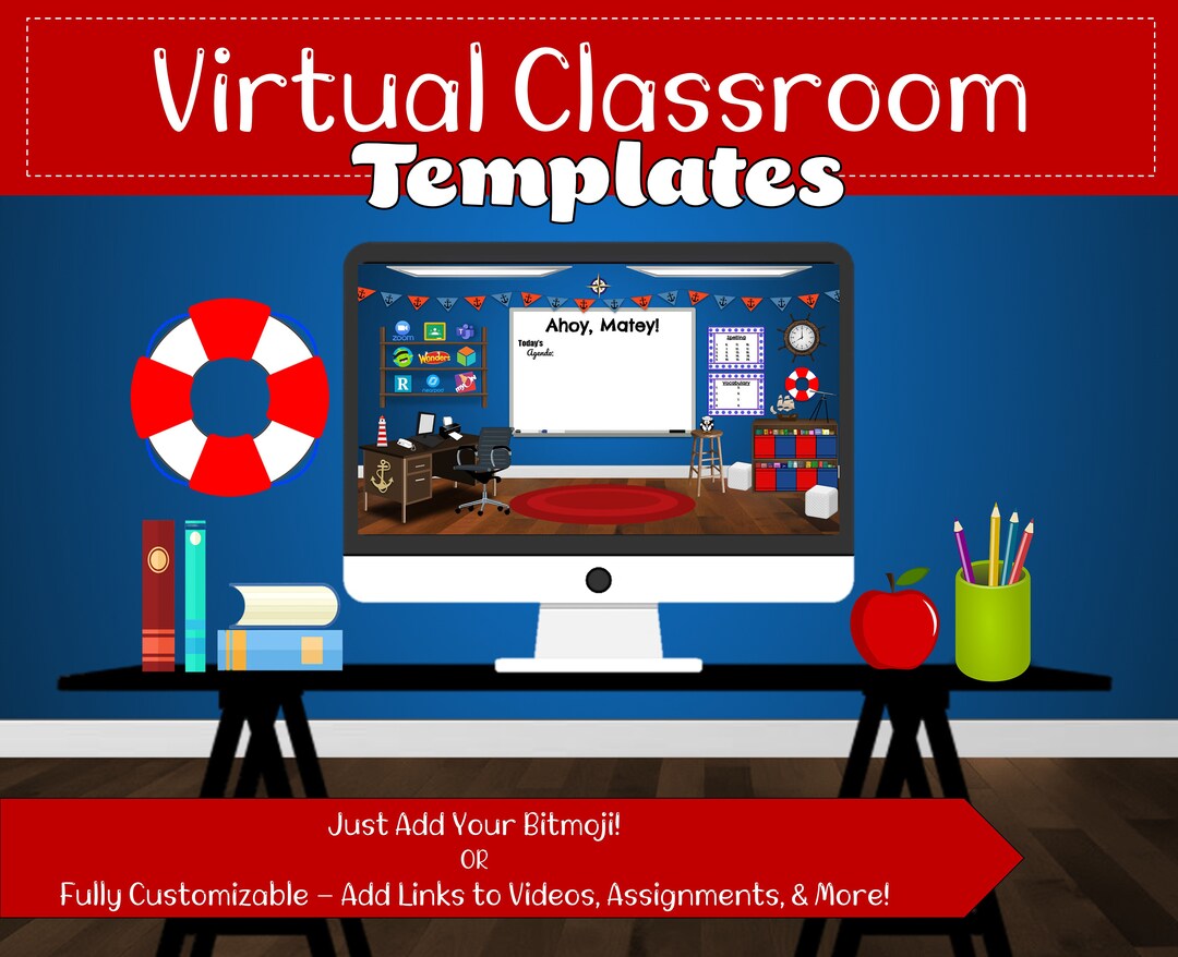 Virtual Classroom Nautical Theme | Distance Learning | Education ...