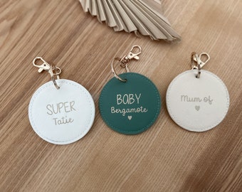 Personalized faux leather keyring - personalized gift