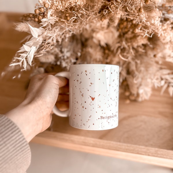 Personalized ceramic MUG with “stoneware” effect - Mug to personalize - speckled personalized cup