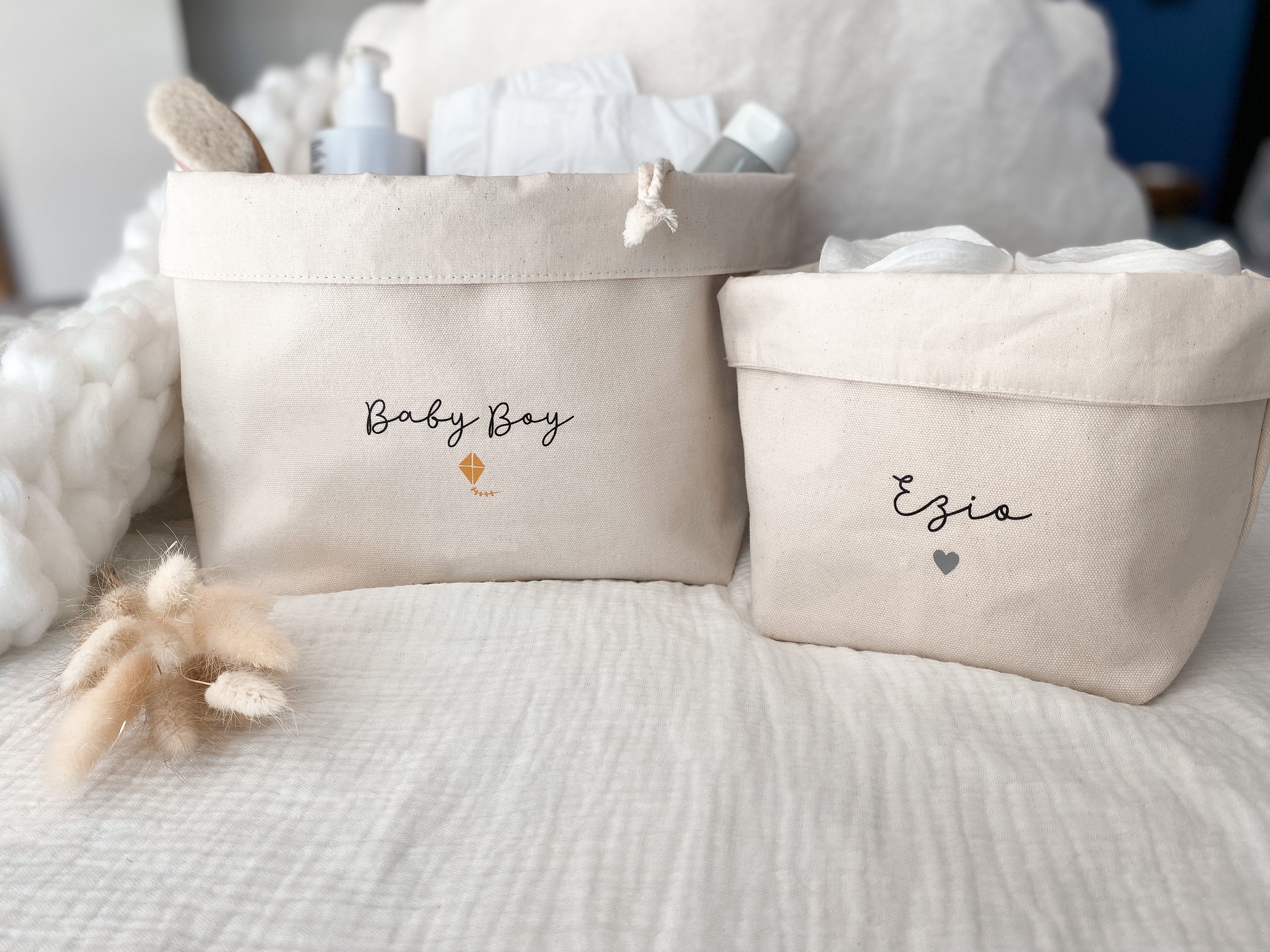 Panières de Rangement en Coton Personnalisable