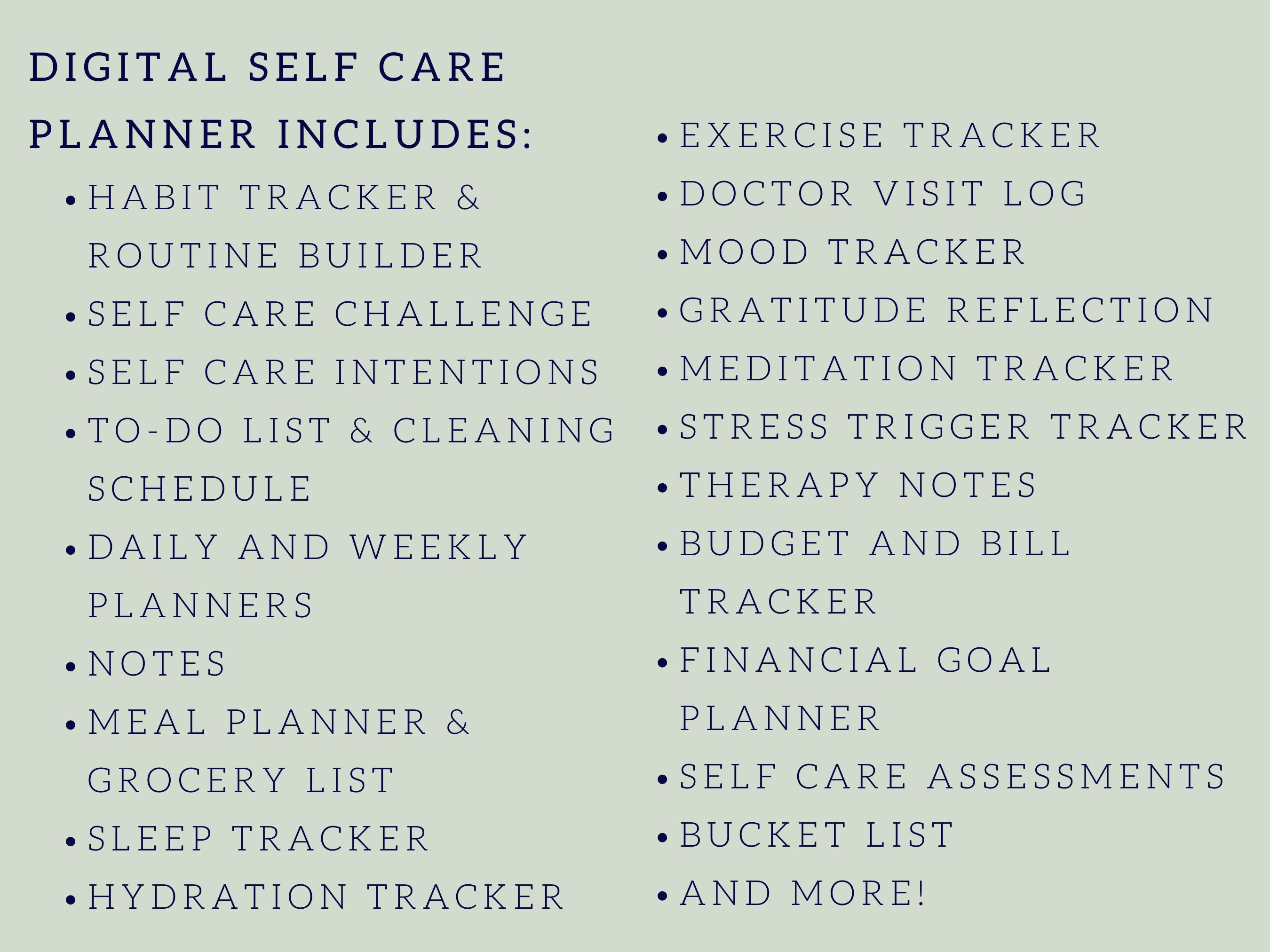 Self Care Planner, Digital Planner, Wellness Planner, Goodnotes Planner ...