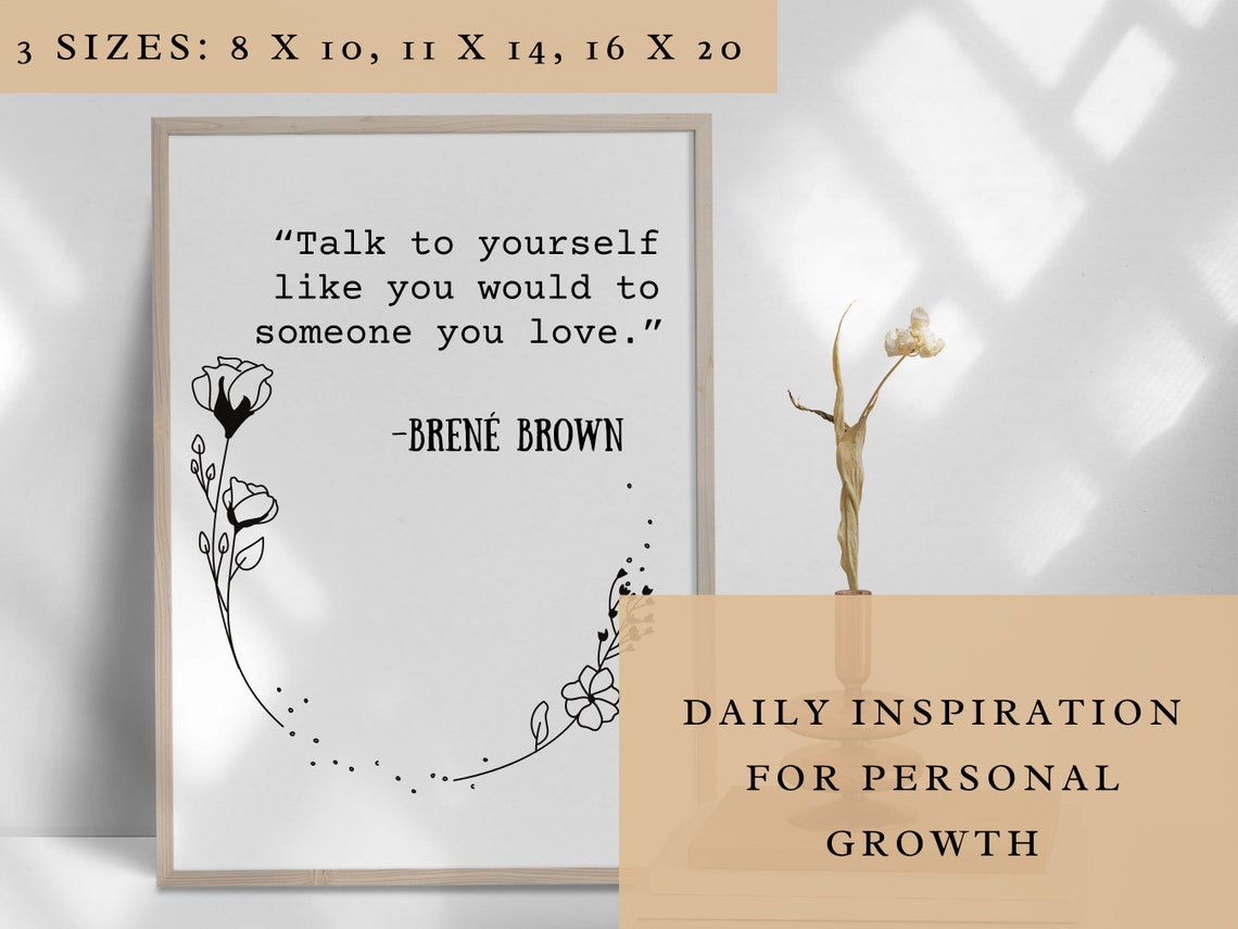 Brene Brown Quotes Inspirational Wall Art Quotes Wall Art Etsy