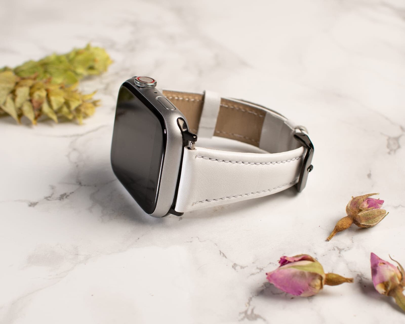 Genuine Leather White Apple Watch Band for 38mm 40mm 42mm Etsy