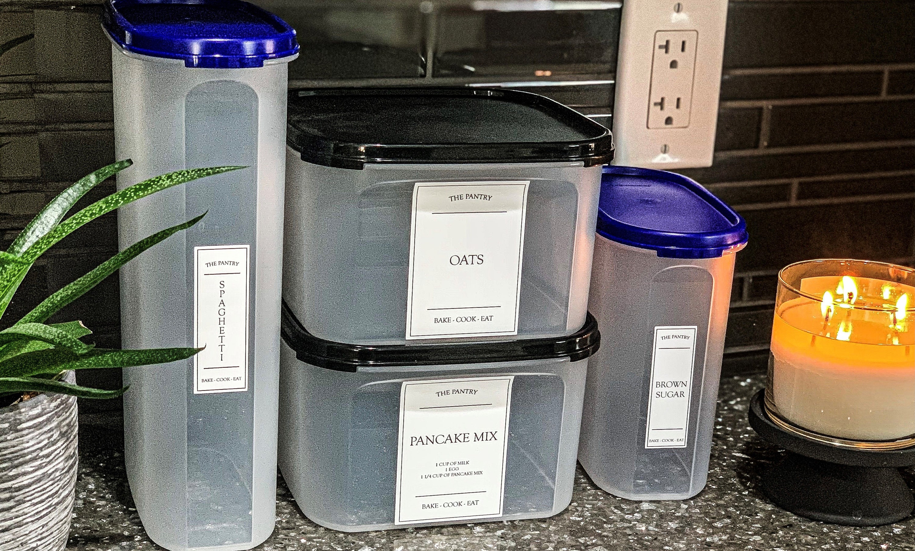 Pantry Labels Custom Sized Labels Tupperware Labels Etsy