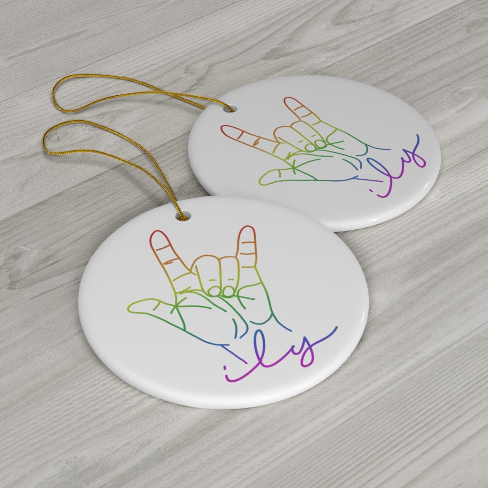 ILY Sign Language Ceramic Ornaments highquality porcelain Etsy