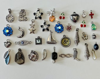 Lot Of Small Silver Tone Charms/Pendants