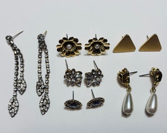 Lot Of Vintage Gold Tone Earrings