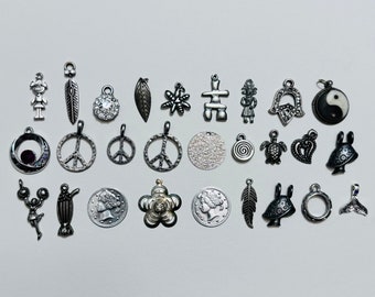 Lot Of Small Size Silver Tone Charms/Pendants