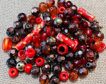 Vintage Jewelry Supplies Vintage Glass Beads Random Mixed Lot 100 pcs