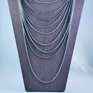 Lot Of Silver Tone Vintage Chains/Craft Chain (12 PCS)