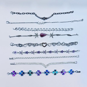 Lot Of Vintage Silver Tone Bracelets (9 pcs)