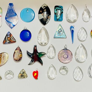 Box Of Medium Size Glass Charms/Pendants