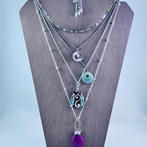 Lot Of Vintage Silver Tone Necklaces/Chains (6 PCS)