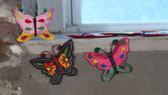 Vintage Butterfly Decorations, Set of 6, Asian