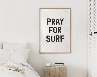 Pray for Surf Boho Hanging Wall Decor Tapestry | Luxe Cotton Canvas | Give Your Home, Nursery or Room That Classic Beach Style | Wall Art