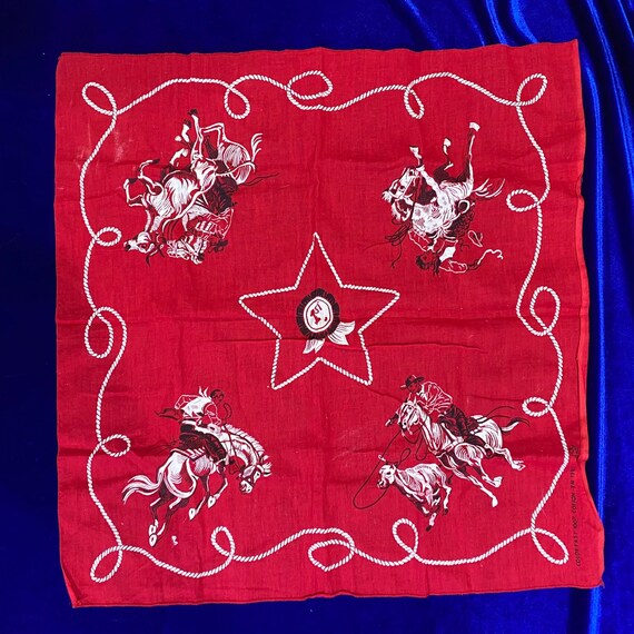 Vintage 1940s Red Cowboy Bandana/Scarf