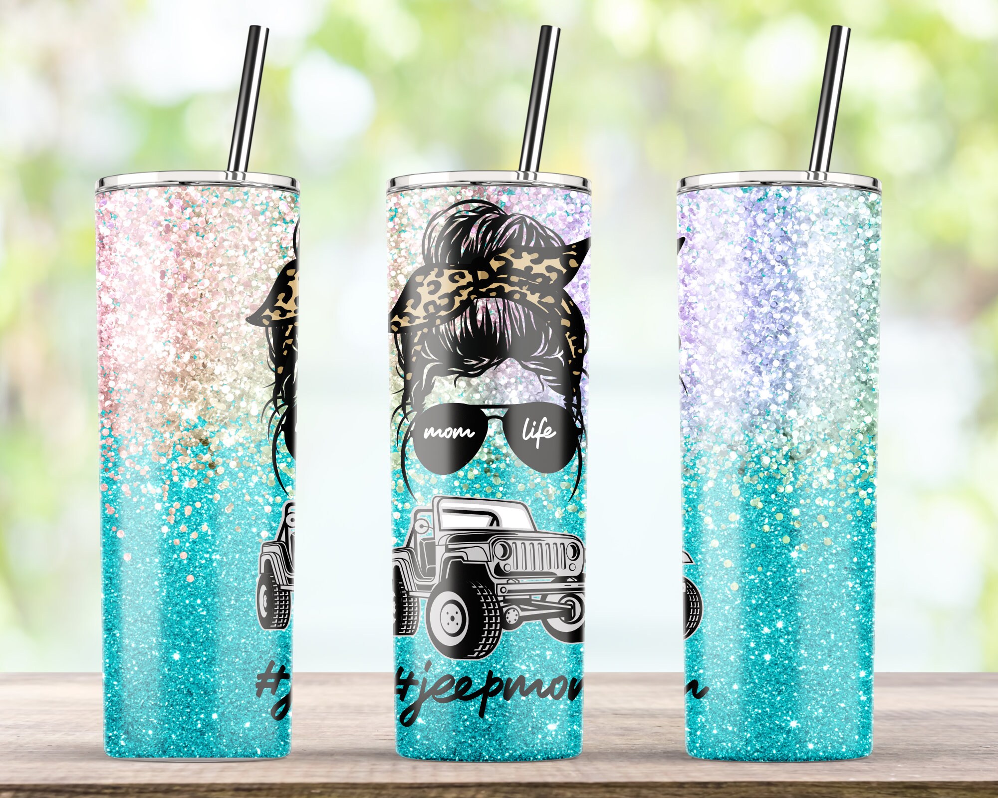 Download Jeep Mom Leben Glitter 20 Oz dünne Tumbler Sublimation ...