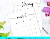 Printable Calendar 2021-2022, Planner Calendar, Planner Insert, Calendar for Frame Calendar Refills Minimalist Calendar PDF Monthly Calendar