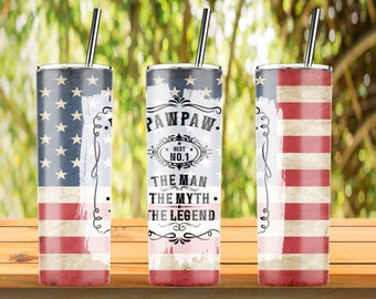 PAW PAW, De man, de mythe, de legende, 20oz skinny tumbler wrap ontwerpen sjabloon PNG Tumblers - Instant Download