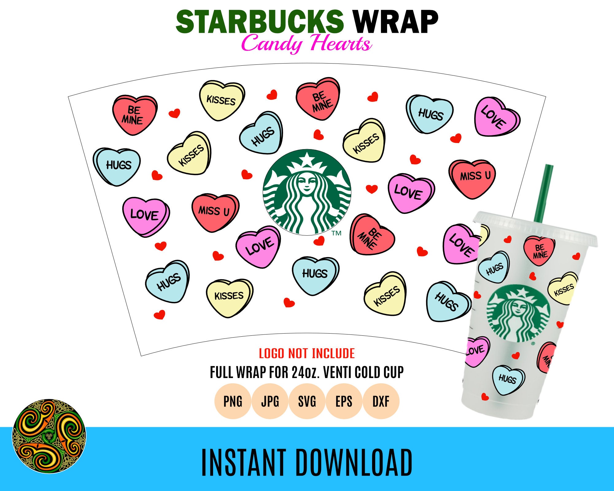 Download Candy Hearts Starbucks Cup Valentine Heart Starbucks Cup ...
