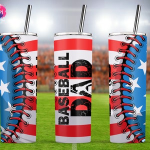 Baseball Dad Tumbler, Father Day Tumbler, Dad Tumbler, 20oz Skinny Tumbler Sublimation Wrap Design Template PNG Digital Download