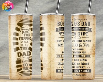 A mi bono papá, vaso del Día del Padre, vaso de papá, sublimación delgada de 20 oz Diseños rectos / cónicos Plantilla PNG Wrap Descarga digital