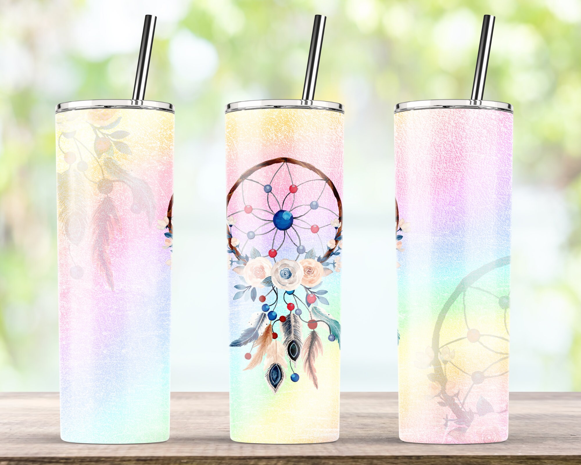 Pastel Dream Catcher 20 Oz Skinny Tumbler Sublimation Design Etsy UK