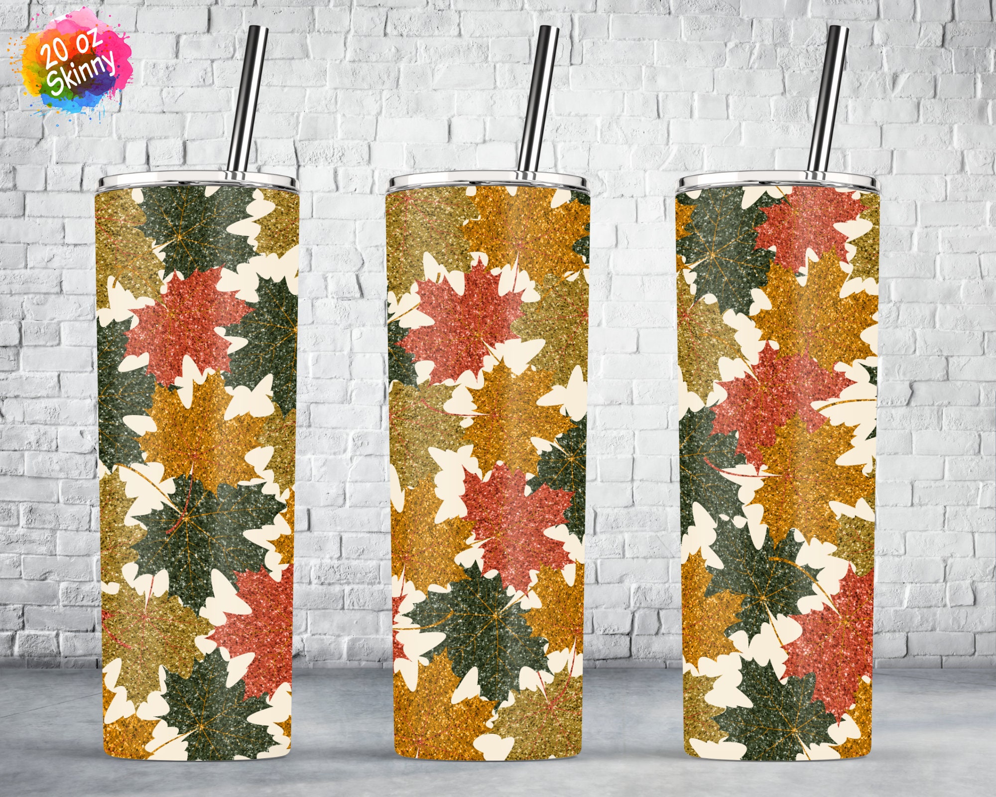 Fall maple glitter autumm fall leaf 20oz skinny tumbler  etsy Fall maple glitter autumm fall leaf 20oz skinny tumbler  etsy