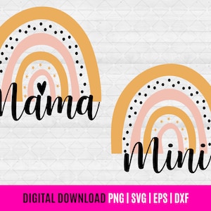 Mama und Mini Svg, Mama Svg, Mini Svg, Mama und mich Svg, Mama Mädchen, Mama Clipart, Sublimation Designs herunterladen, SVG-Dateien für Cricut
