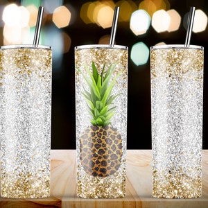Leopard Pineapple Tumbler, Tropical Summer Tumbler Wrap, 20 oz Skinny Tumbler Sublimation Wrap Designs Template PNG, Digital Download