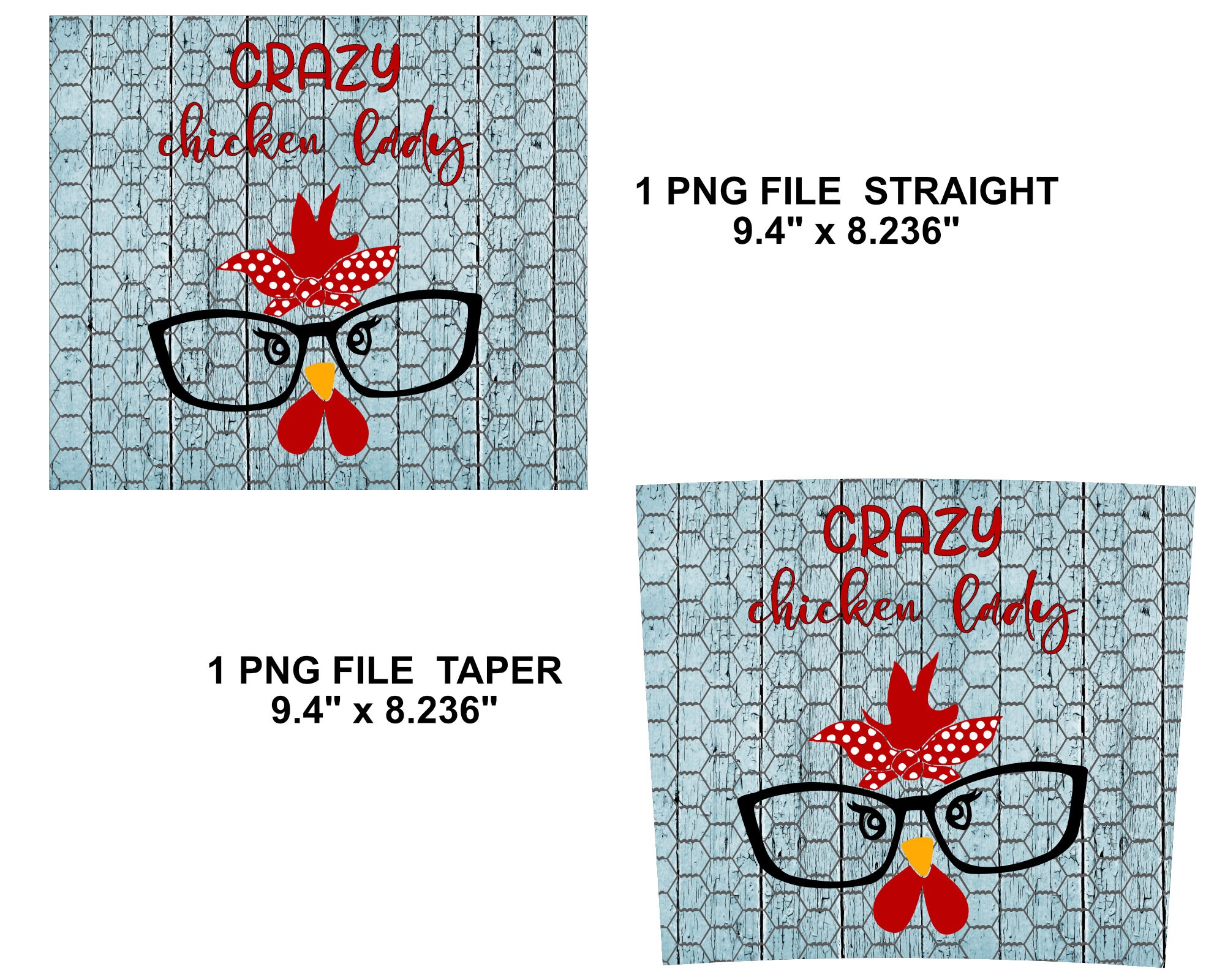 20 Oz Skinny Tumbler Crazy Chicken Lady Wire Chicken Face Sublimation ...