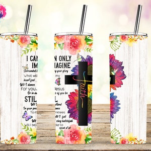 Christlicher Tumbler Wrap, Religiöser Becher, Bibelvers Tumbler, 20oz Skinny Tumbler Sublimation Wrap Designs Template PNG Digital Download