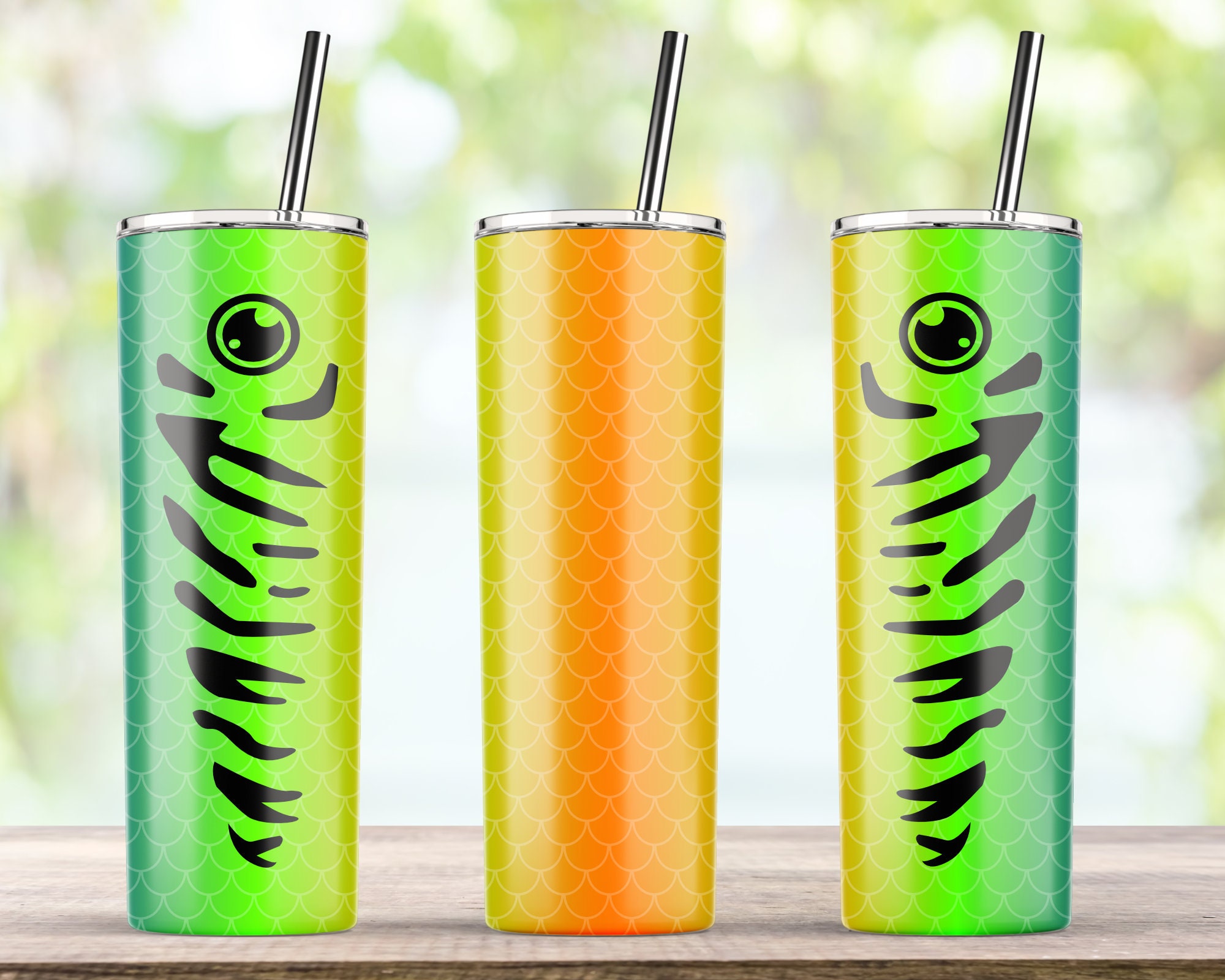 20 oz Skinny Tumbler Fishing Lure Sublimation Waterslide Etsy