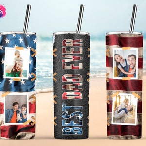 Amerikanische Flagge beste Papa überhaupt, Väter Tag Tumbler, Papa Tumbler, 20oz dünne Tumbler Sublimation Wrap Designs Vorlage PNG digitaler Download