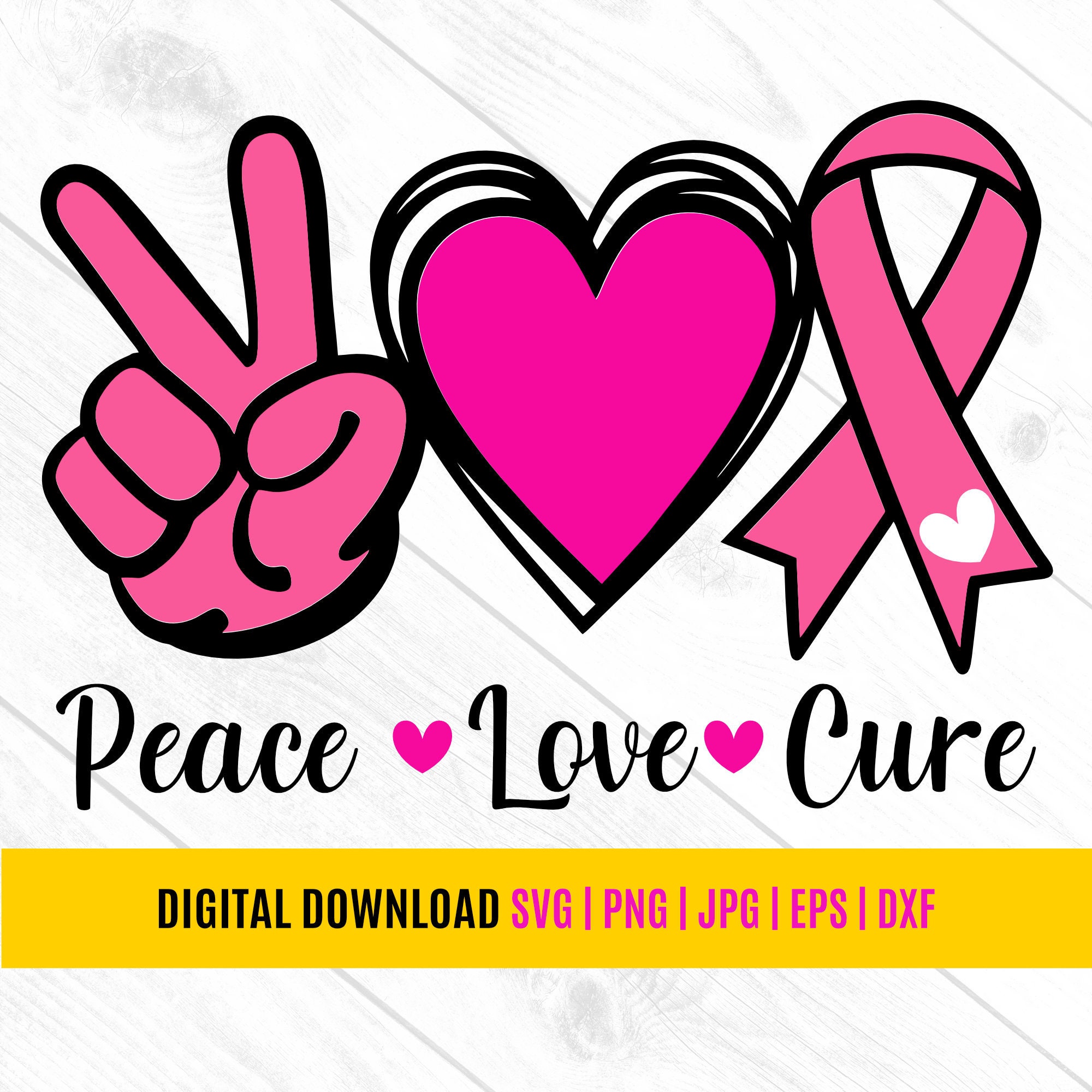 Peace Love Cure Svg Peace Love SVG Hand Peace Sign SVG Svg - Etsy