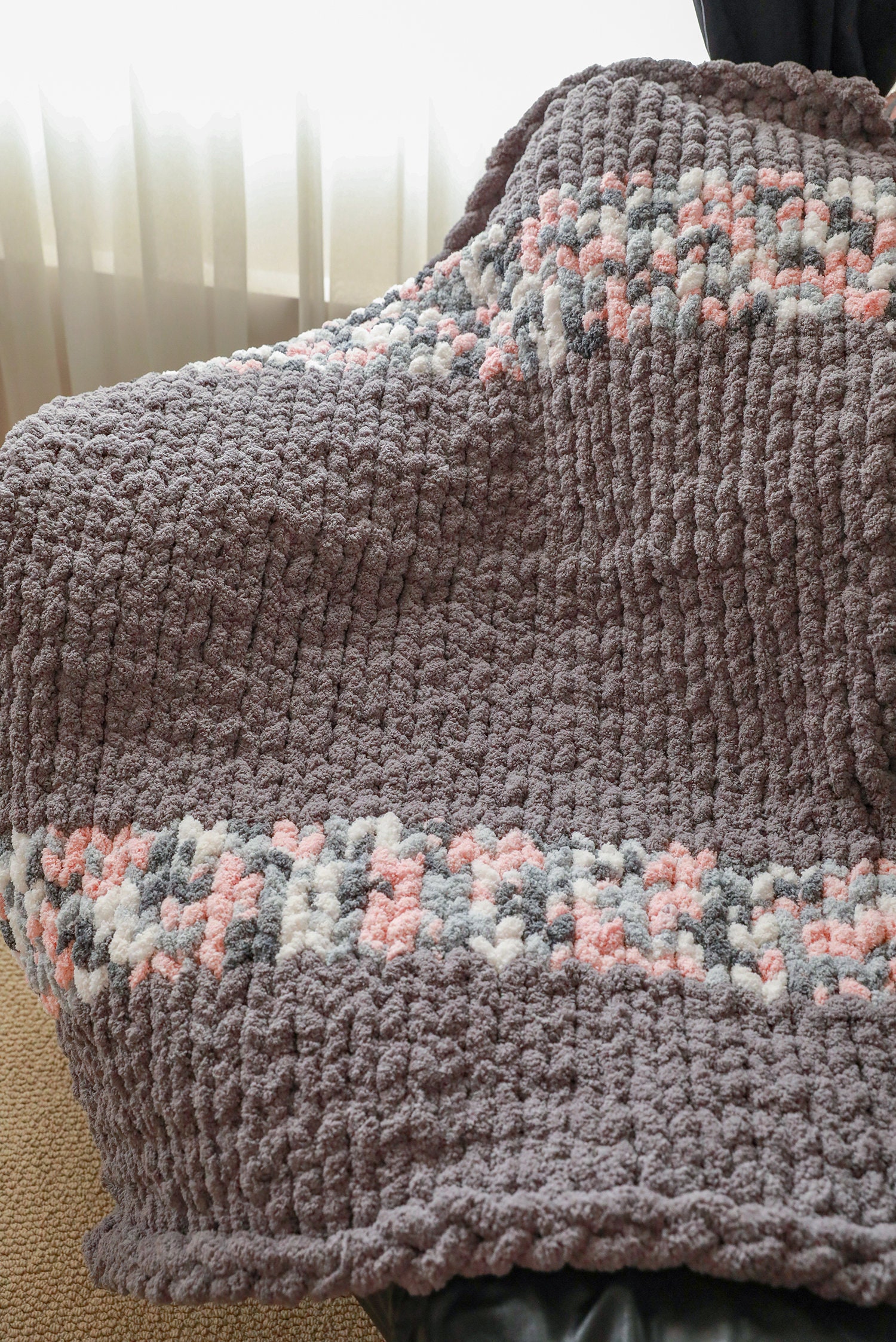 Chunky Knit Couch Throw MADE TO ORDER Chenille Yarn Etsy UK