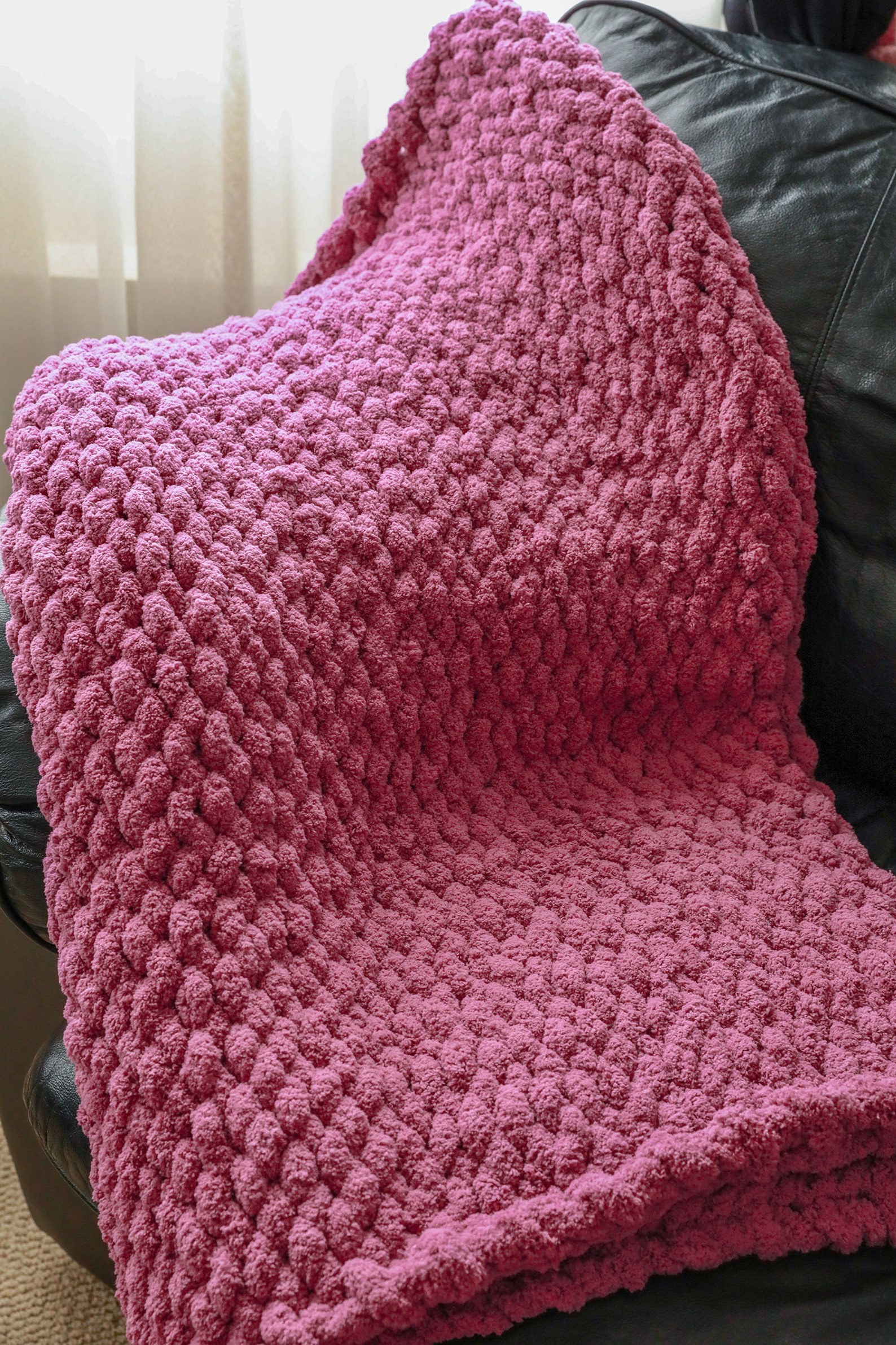 Chunky Knit Couch Throw READY TO SHIP Chenille Yarn Etsy
