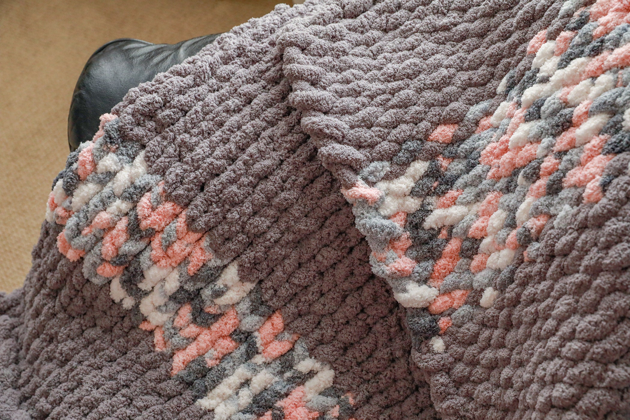 Chunky Knit Couch Throw MADE TO ORDER Chenille Yarn Etsy UK