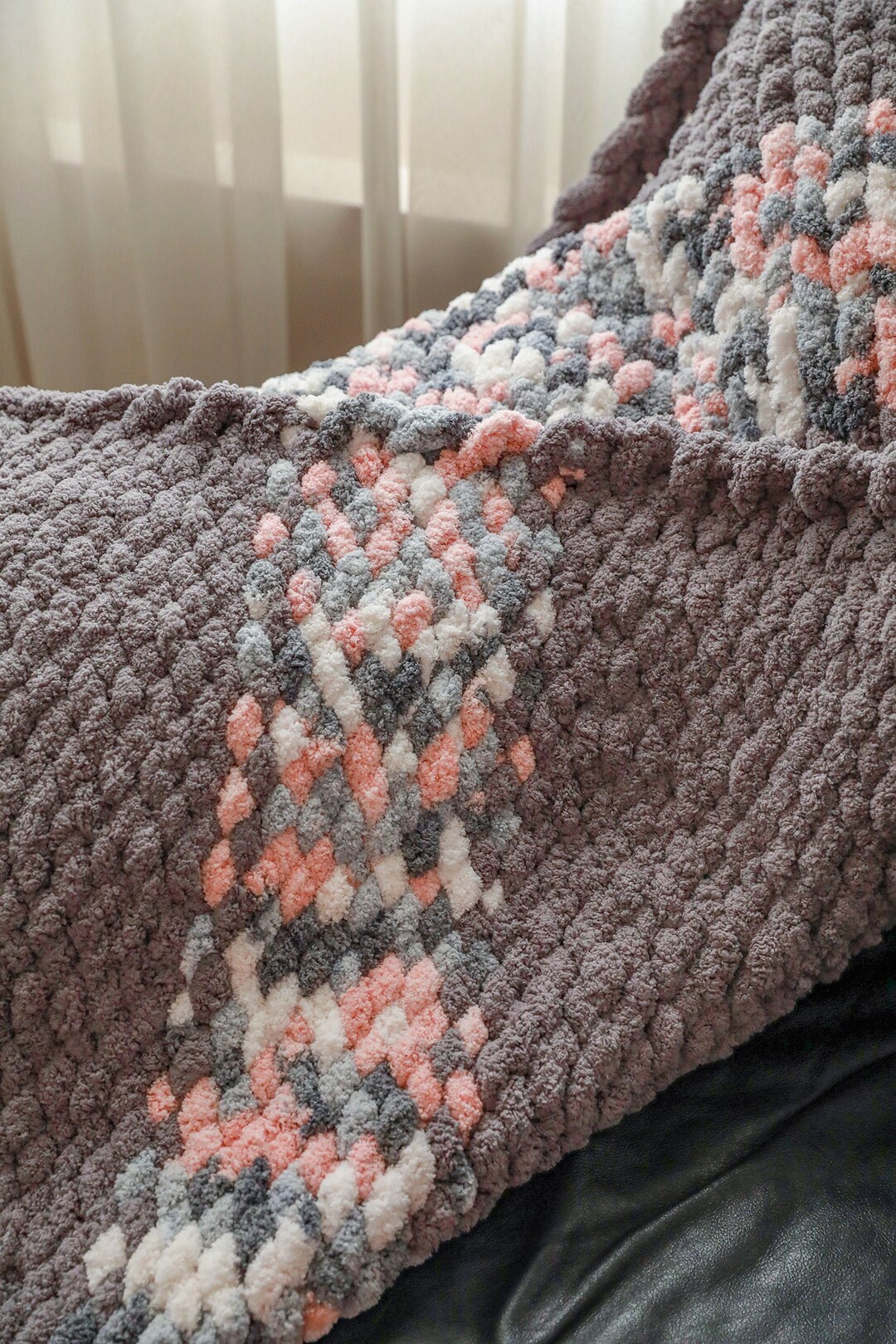Chunky Knit Couch Throw MADE TO ORDER Chenille Yarn Etsy UK