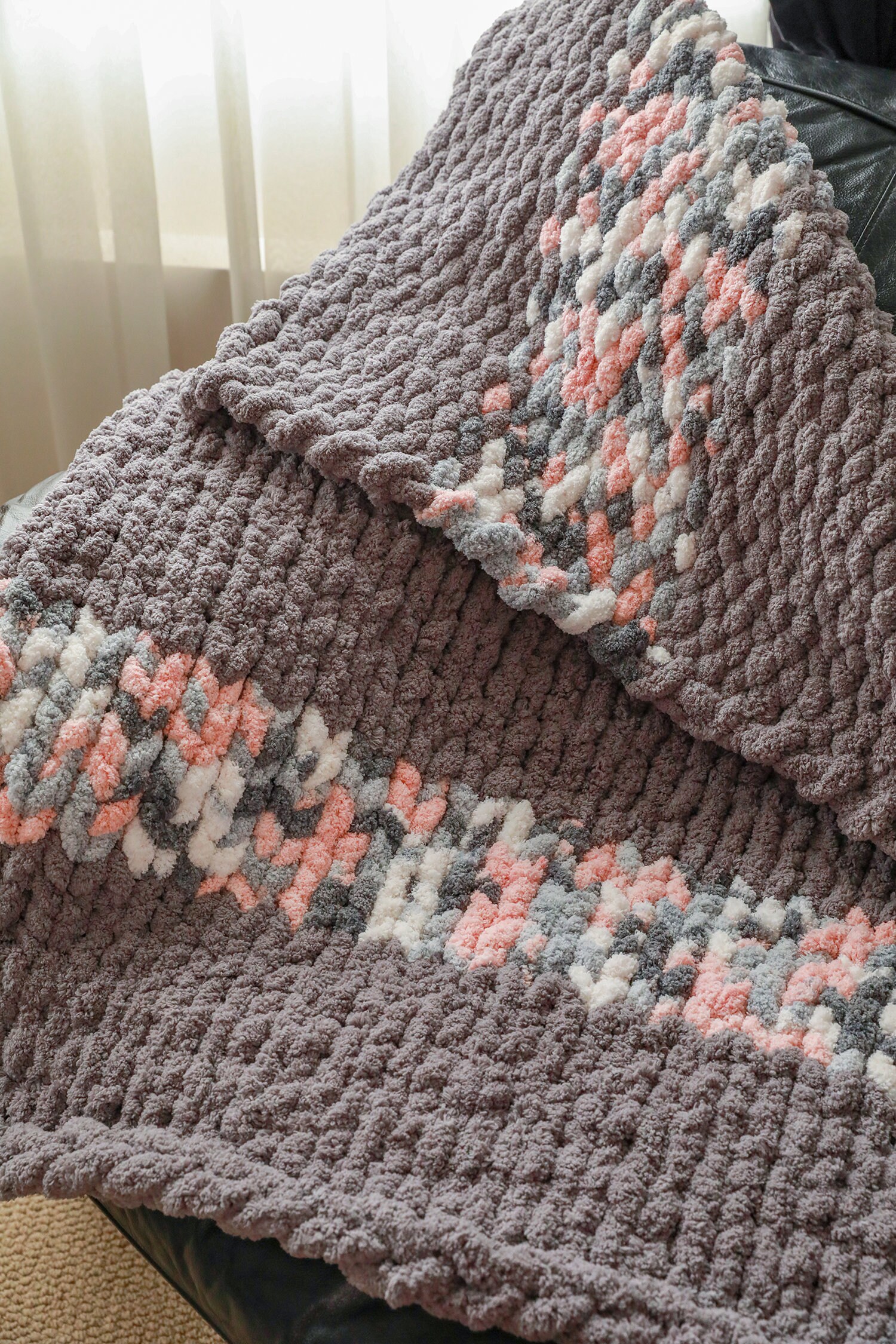 Chunky Knit Couch Throw MADE TO ORDER Chenille Yarn Etsy UK