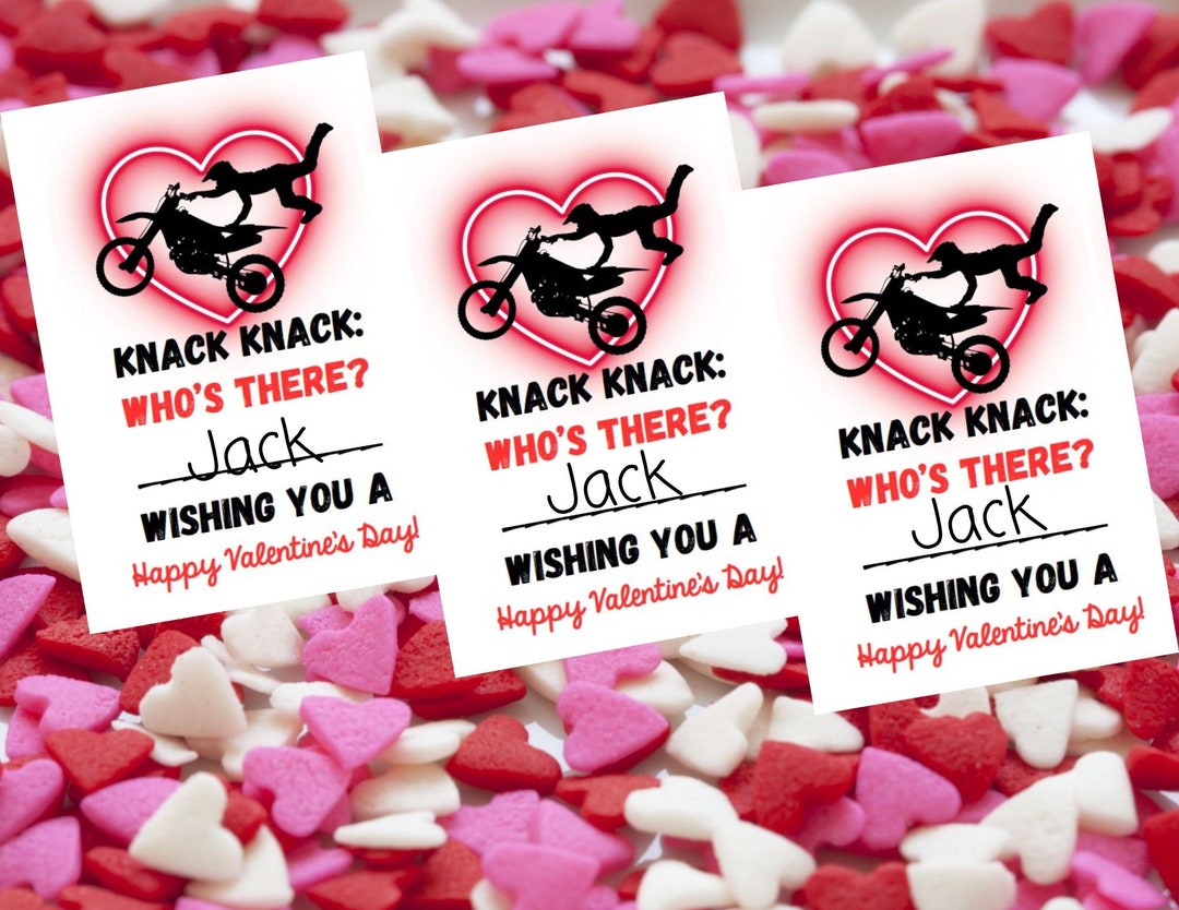 Valentine's Day Printable for Kids - Motocross, Motorcycle, Dirt Bike ...