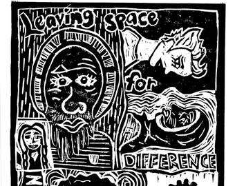 Leaving Space for Difference Lino Cut