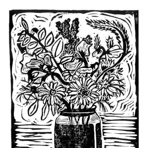 Farmer's Market Bouquet Lino Print