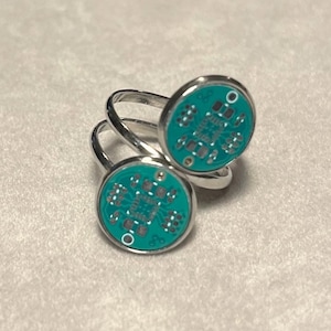 Bague Circuit Moderne - Bijoux Geek PCB | Cadeau bague circuit cyberpunk pour les passionnés de technologie, les programmeurs et les ingénieurs