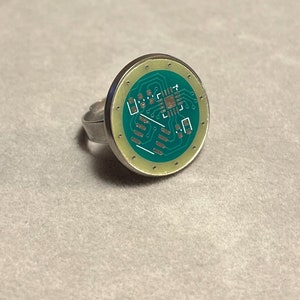Bague Circuit Moderne - Bijoux Geek PCB | Cadeau bague circuit cyberpunk pour les passionnés de technologie, les programmeurs et les ingénieurs