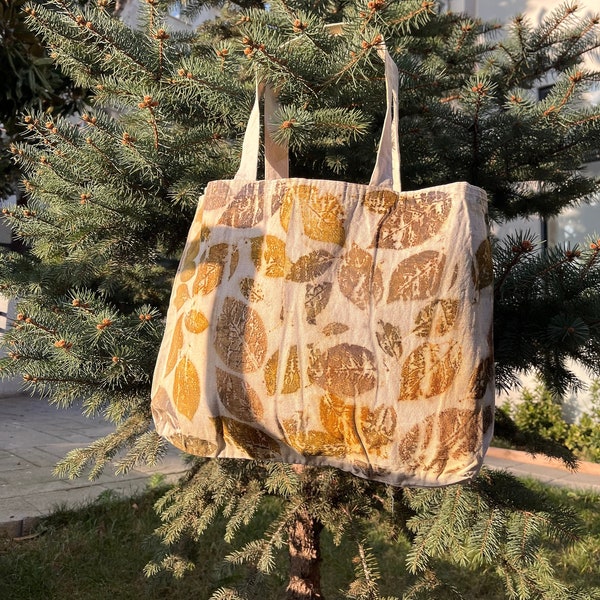 Ecoprint Bag / Botanical dyed totes / Natural dyed / Plant dyed / Unique / Eco-friendly / Wearable art / Vegan