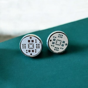 Boucles d'oreilles ringard à puces - Bijoux geek chic PCB | Boucles d'oreilles Cyberpunk Circuit Cadeau pour programmeurs et ingénieurs