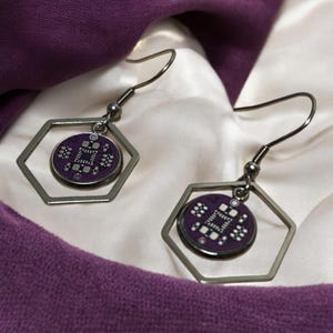Boucles d'oreilles ringard pendantes à circuit imprimé - Bijoux geek chic PCB | Boucles d'oreilles Cyberpunk Circuit Cadeau pour programmeurs et ingénieurs
