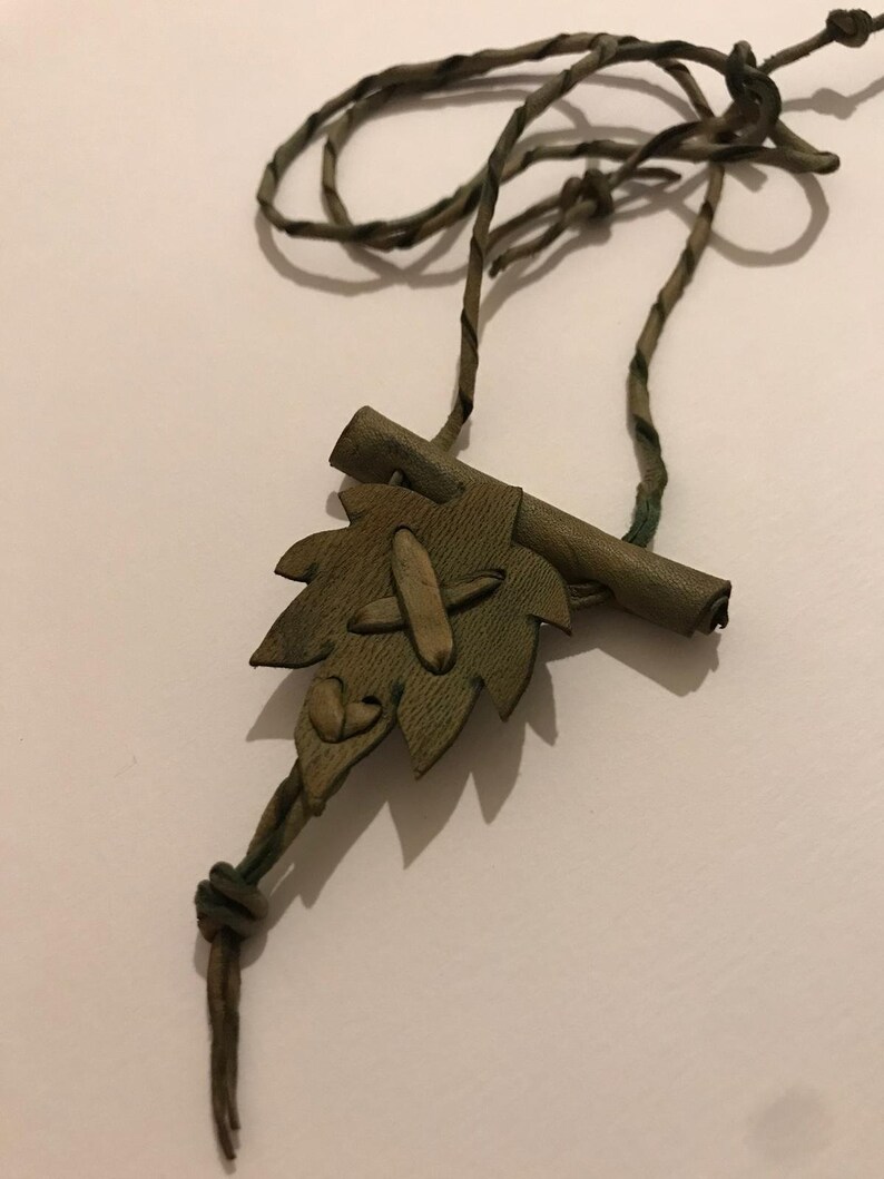 leather leaves Leather Leaf Necklace Bohemian Necklace leather accessory Gift Ideas Boho Chic