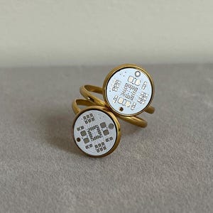 Bague Circuit Moderne - Bijoux Geek PCB | Cadeau bague circuit cyberpunk pour les passionnés de technologie, les programmeurs et les ingénieurs